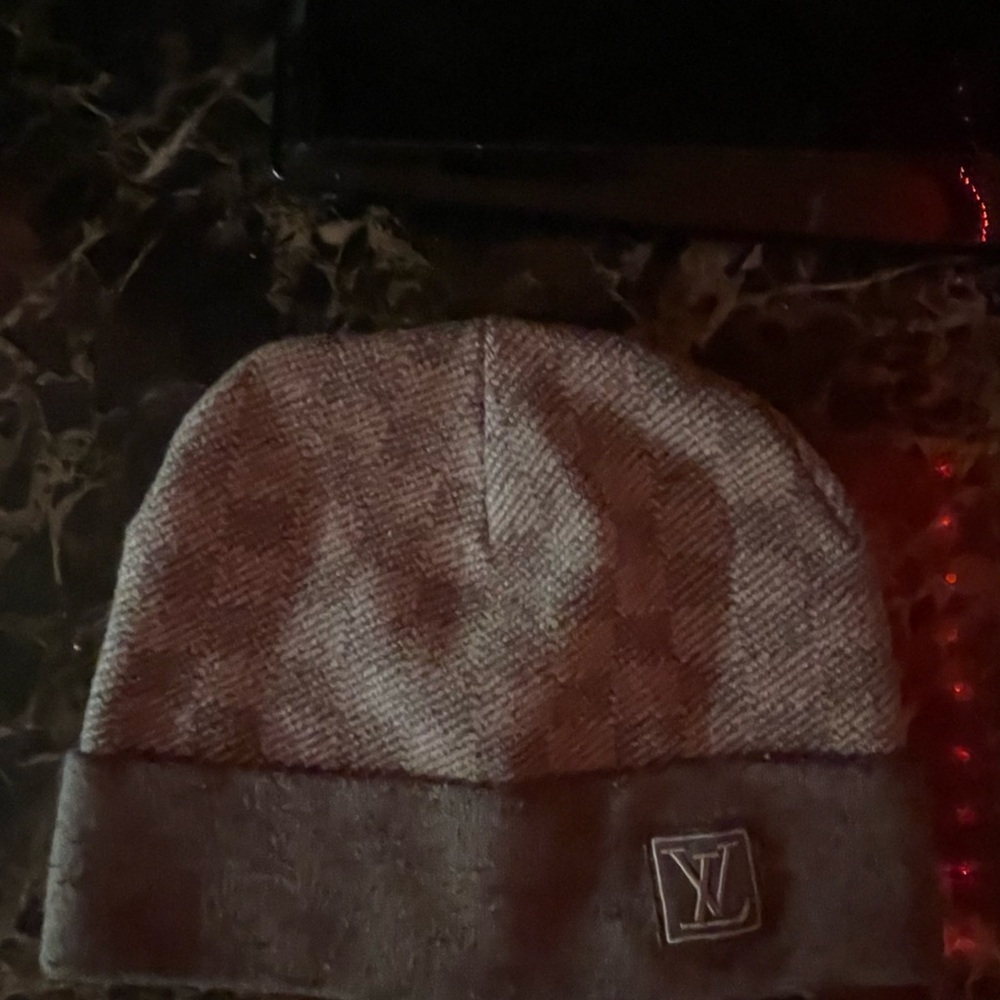 Louis Vuitton Checkered Gray Beanie